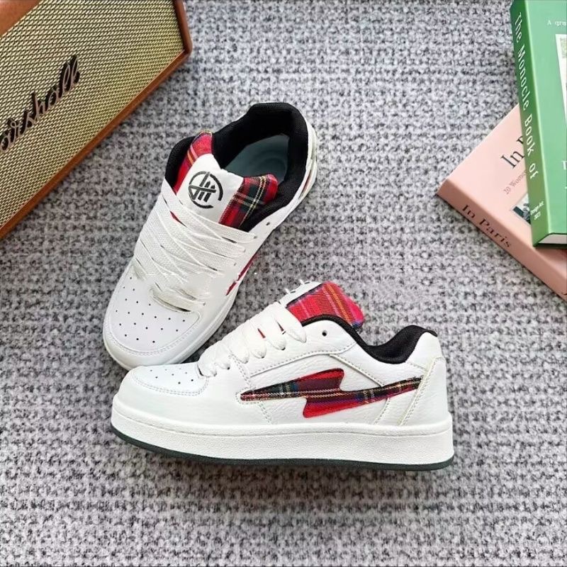 Summer Plaid Mandarin Duck Lightning Bread Shoes Men and Women's Original High Value Breathable High Quality Couple Board Shoes for Men
