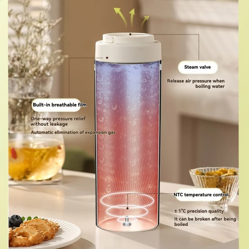 Compact Travel Kettle 550ml 300W Fast Boiling 4 Precise Temperature Settings 316 Stainless Steel Interior Portable Water Cup 251028 W260226