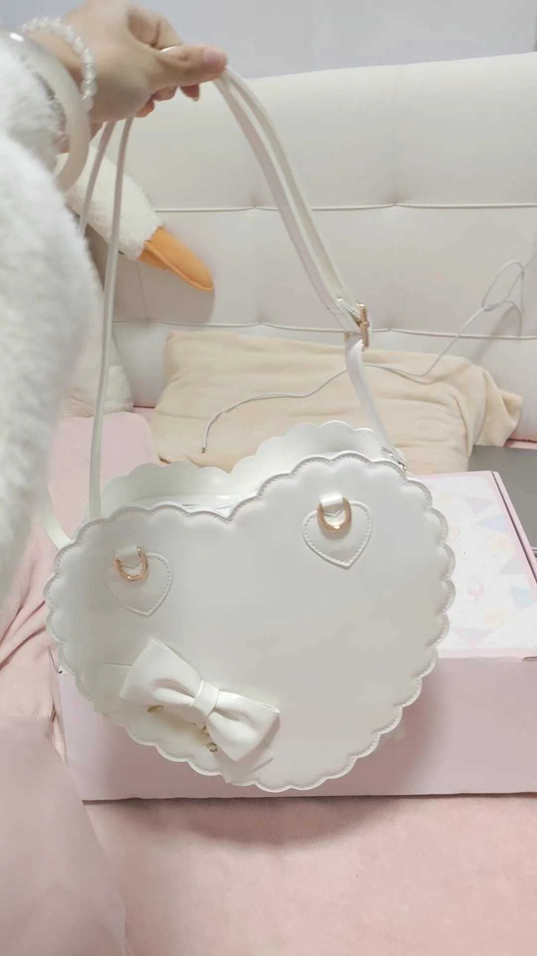 JIAERDI Lolita Heart Pink Handbag Women New Sweet Cute Bow Leather Crossbody Bags Ladies Japanese Kawaii Shoulder Bags AestheticT251028