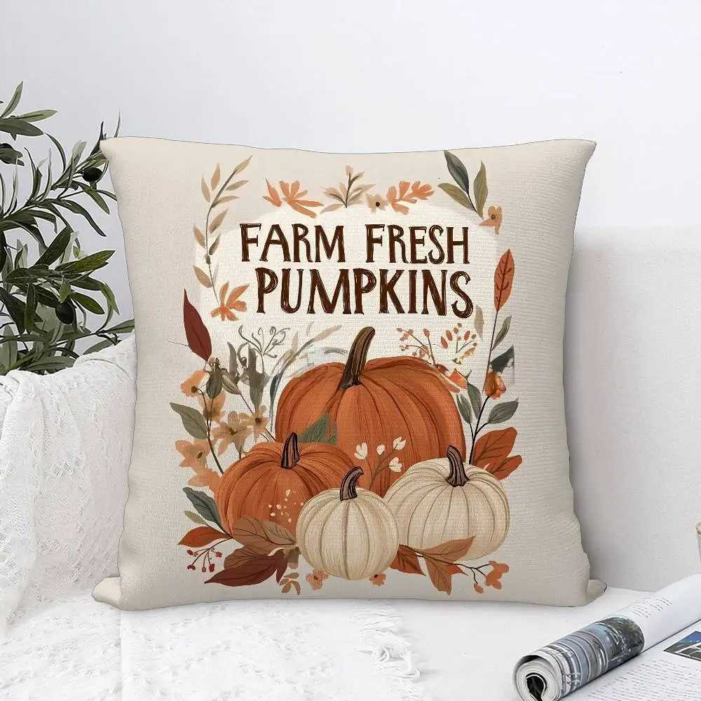 Pillow Case Pumpkin decorative Case Sofa Decorative Home Print Plush Square Throw Decor Cover iving room bedroom 60x60cm C251028