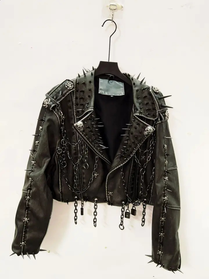 Leather vintage Jacket Skull Jacket gothic Leather vintage Jacket harajuku Jacket gothic clothes y2k clothes gothic Jacket 251027