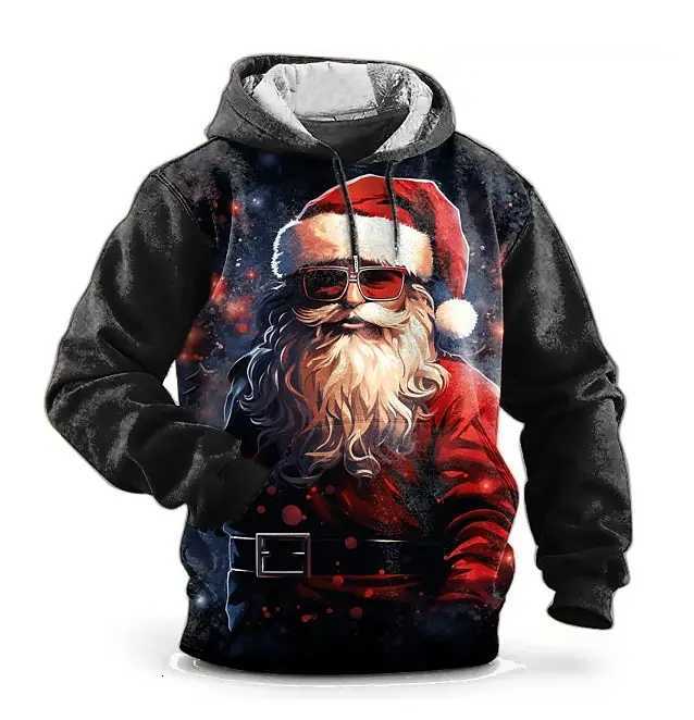 Chrismas Mens Hoodie Print Sweatshirts For Men Harajuku Hooded Shirt Pullover Casual Clothes Streetwear Top Mens ClothingXJ251028