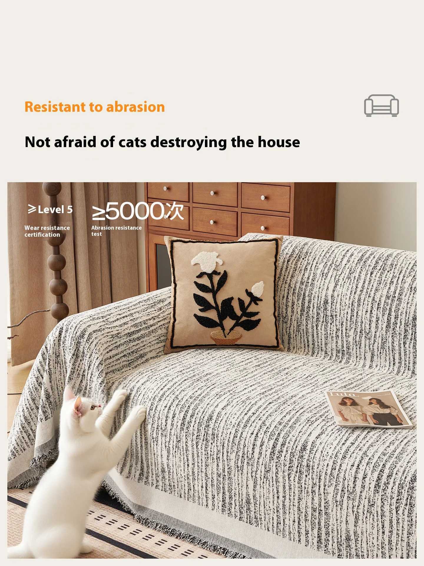 Sofa Cover LShaped Sofas Reversible All Season Chenille Stretchable Couch Slipcover Protector NonSlip Sofa Blanket Home Living C251028