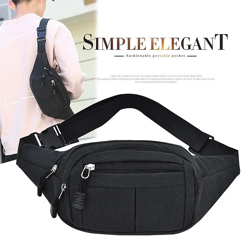 Mens Breast Package Waterproof Outdoor Sports Bag Canvas Pouch Koreanstyle Waist Fanny Crossbody Male Banana 251028