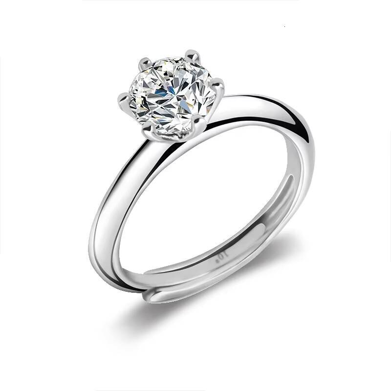 2025 New Arrival Fashion CLASSIC Fashion Customized 18k White Gold Synthetic 65mm 1ct Diamond Moissanite Engagement Rings
