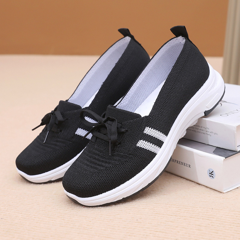 Spring and Autumn Women's New Foot Comfortable Soft Sole Walking Shoes Casual Fashion Sports Women's Shoes Middle-aged and Elderly Flat Shoe