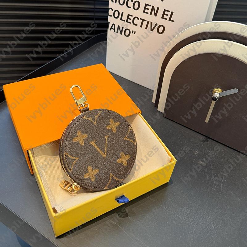 Round Cowhide Leather Purses Women Coin Purses Men Candy Wallet Mini Small Female Clutch Pouch Pochette Card HolderCoin Designer V Coin Purse No Box