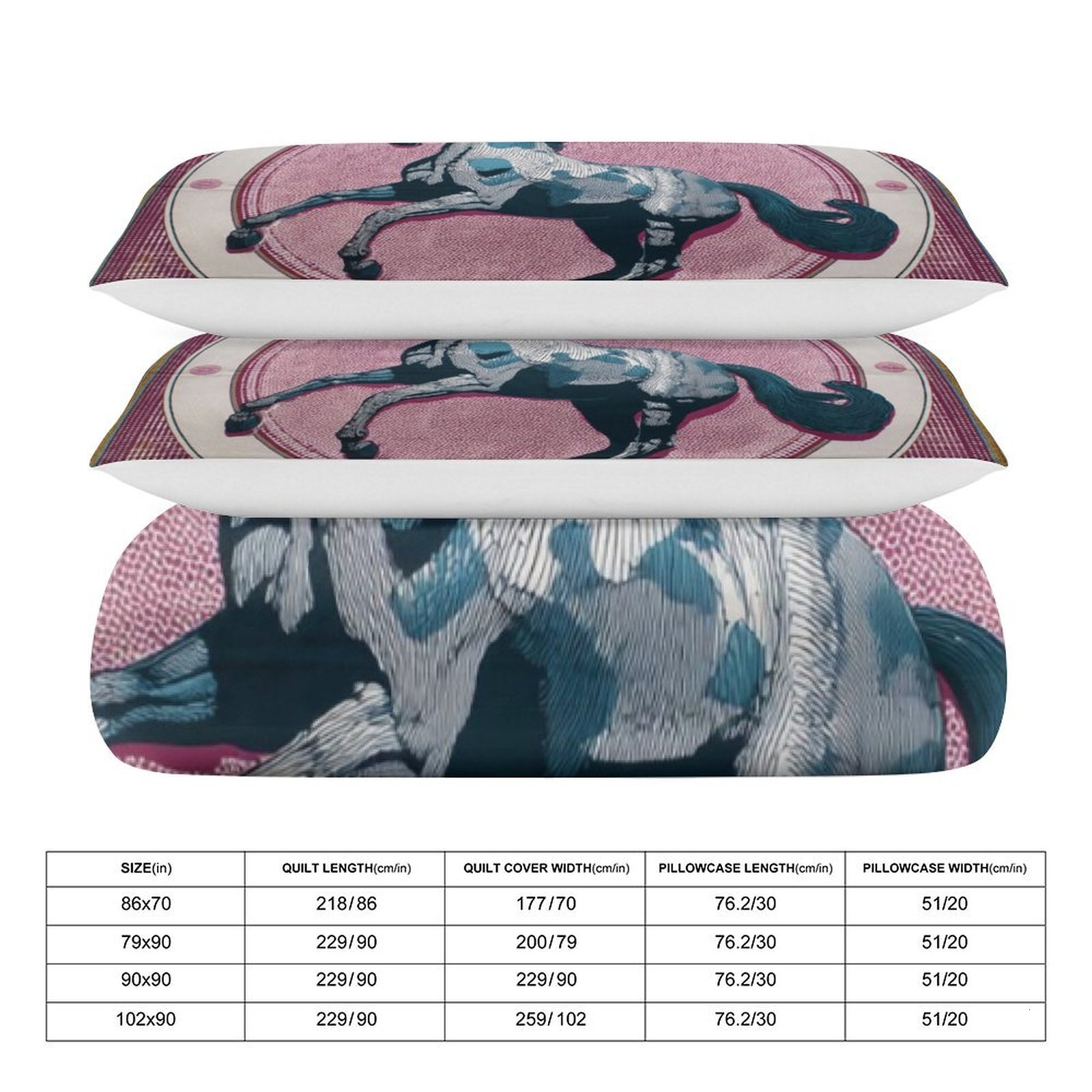 Custom Bedding Set Luxury Designer H Printing Horse Printing Quilt Cover Pillowcase 3Pcs set Pure Cotton Comfortable Bedding Set Bedroom Decoration H3