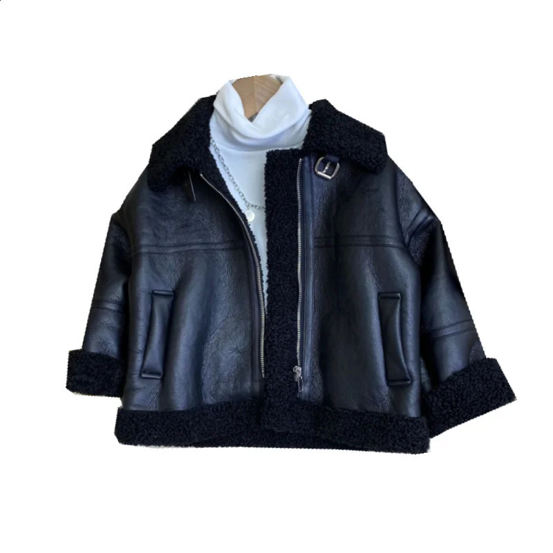 Boys Coat Jacket CottonWindbreak Cool PU Warm Plus Thicken Spring Autumn Tracksuit Teenagers Childrens Clothing 251027