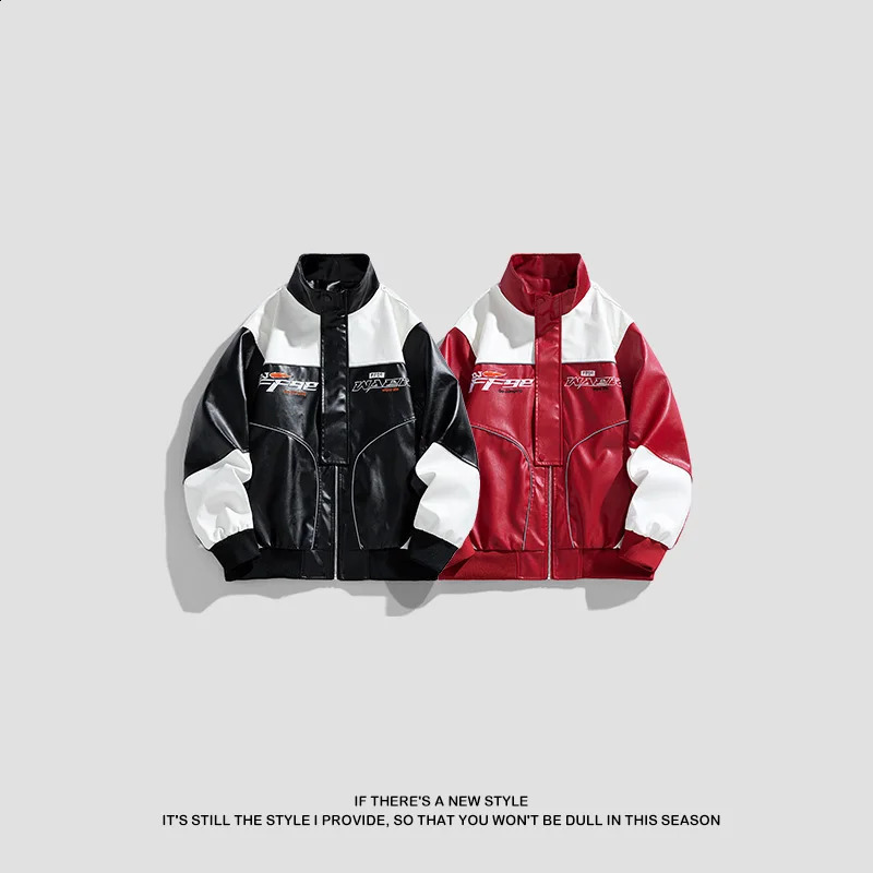 Turtleneck Baseball Jacket Leather Coat for Men Autumn Winter Biker Wear Trend American Pilot Quality Fabric Moto Coats 251015