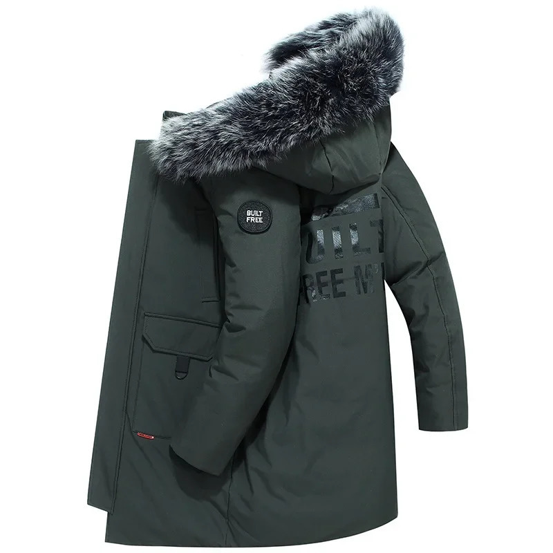 Winter Men Hooded Fur Collar Puffer Jackets Long Duck Down Coats Quality Male Outdoor Casual Thicker Warm Parkas Size 3XL 251023