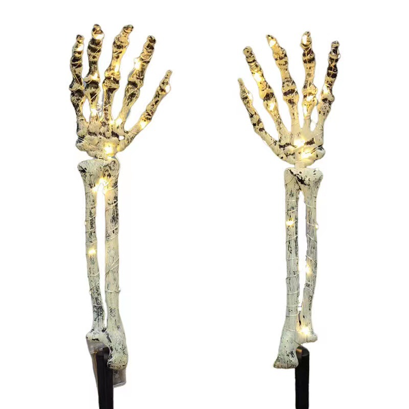 Halloween Decor: Skeletal Hand LED Walkway Stakes - Durable Plastic & Multi-Light Settings168--JL107