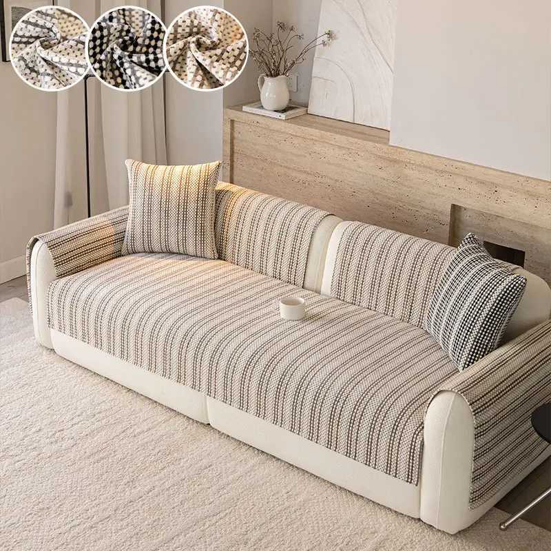 1PCAutumn and winter Chenille sofa cushion light French style anti slip straight row sofa cushion C251028