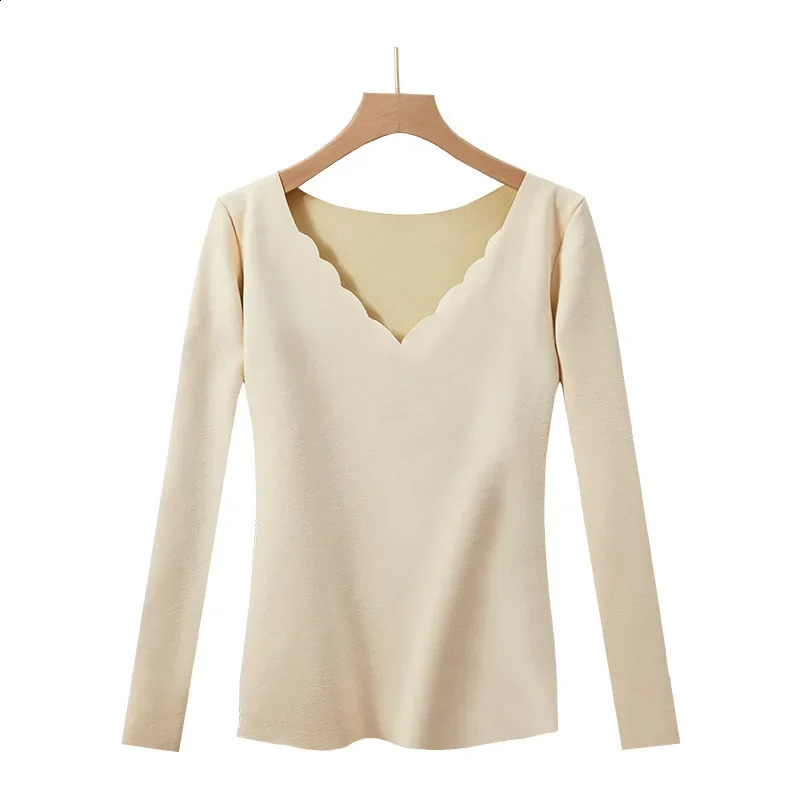 Winter Womens Thermal Underwear Plus Velvet Warm Thermo Lingerie Crop Top Long Thermal Shirt Women 251027