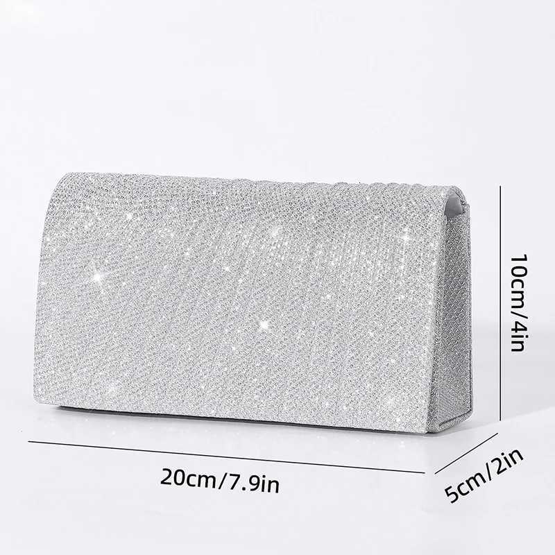 Womens Evening Shoulder Bag Bridal Clutch Party Prom Wedding Envelope Handbag Glitter Shiny Purses Sling Dating Dressy Bag H251027