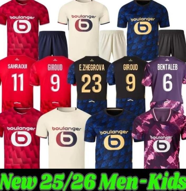 4XL 25 26 Lille Soccer Jerseys GIROUD J DAVID LOSC Angel ZHEGROVA ANGEL YAZICI 2025 2026 Football Shirt 80TH Lille anniversary HARALDSSON Fourth Maillot Men Kids Kit