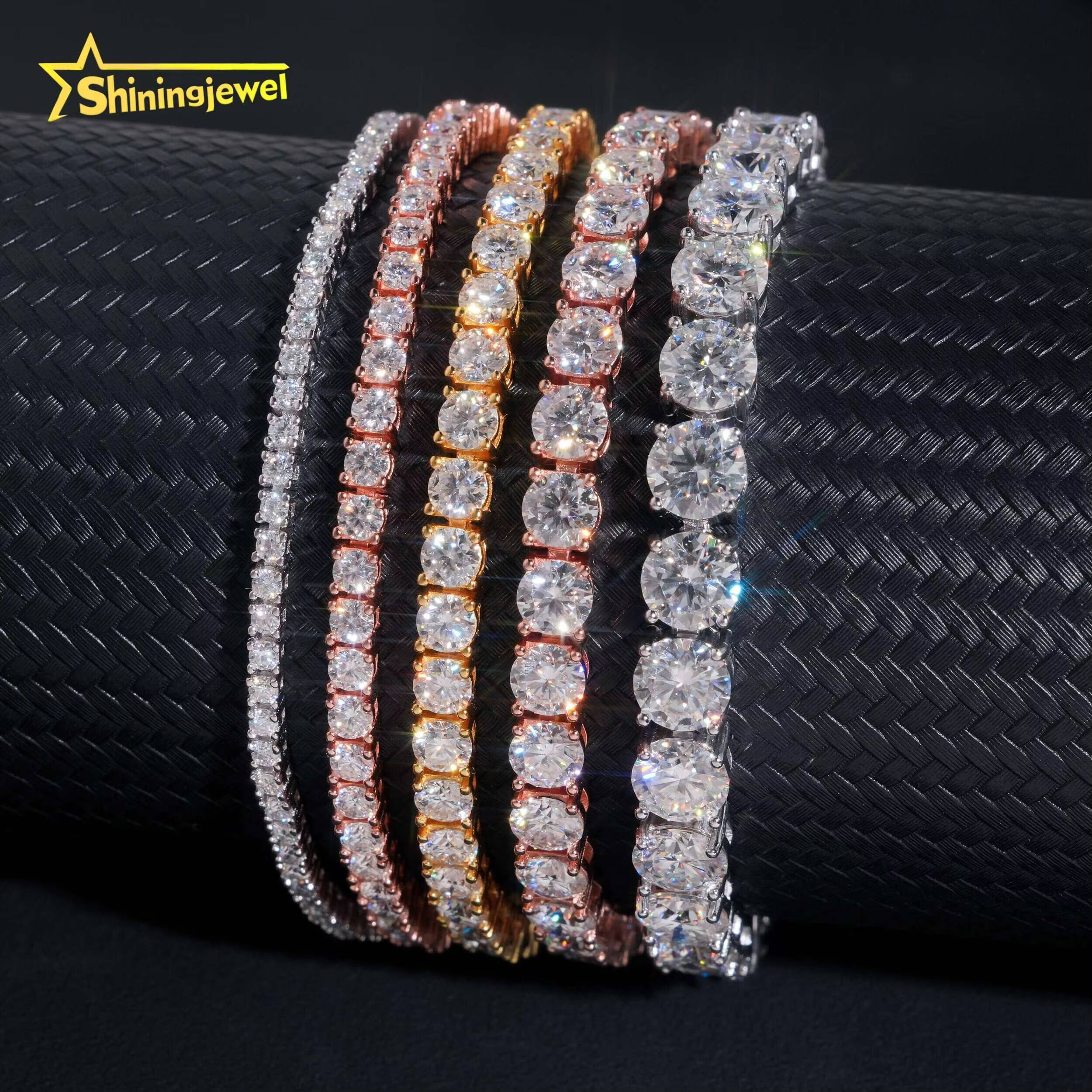 Cheapest Price Bulk in Stock VVS Moissanite Pass Diamonds Test Gold Plated Sterling Silver 925 Tennis Chain Iced Out Jewelry