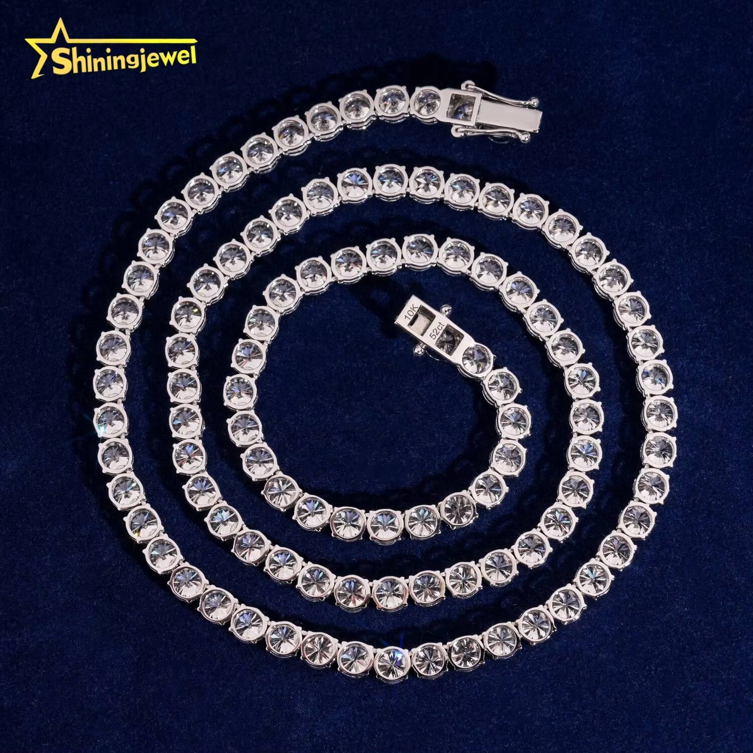 Top Quality Factory Direct Hip Hop Style Hot Sale 5mm 10k Real Gold Lab Grown Diamond Tennis Chain
