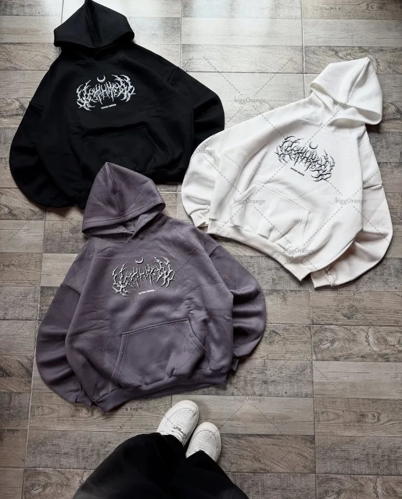 Harajuku Retro Striped Letters Fashion Oversized Sweatshirt Men American Street Hiphop Casual Punk Y2K Loose Hoodie Women 251027