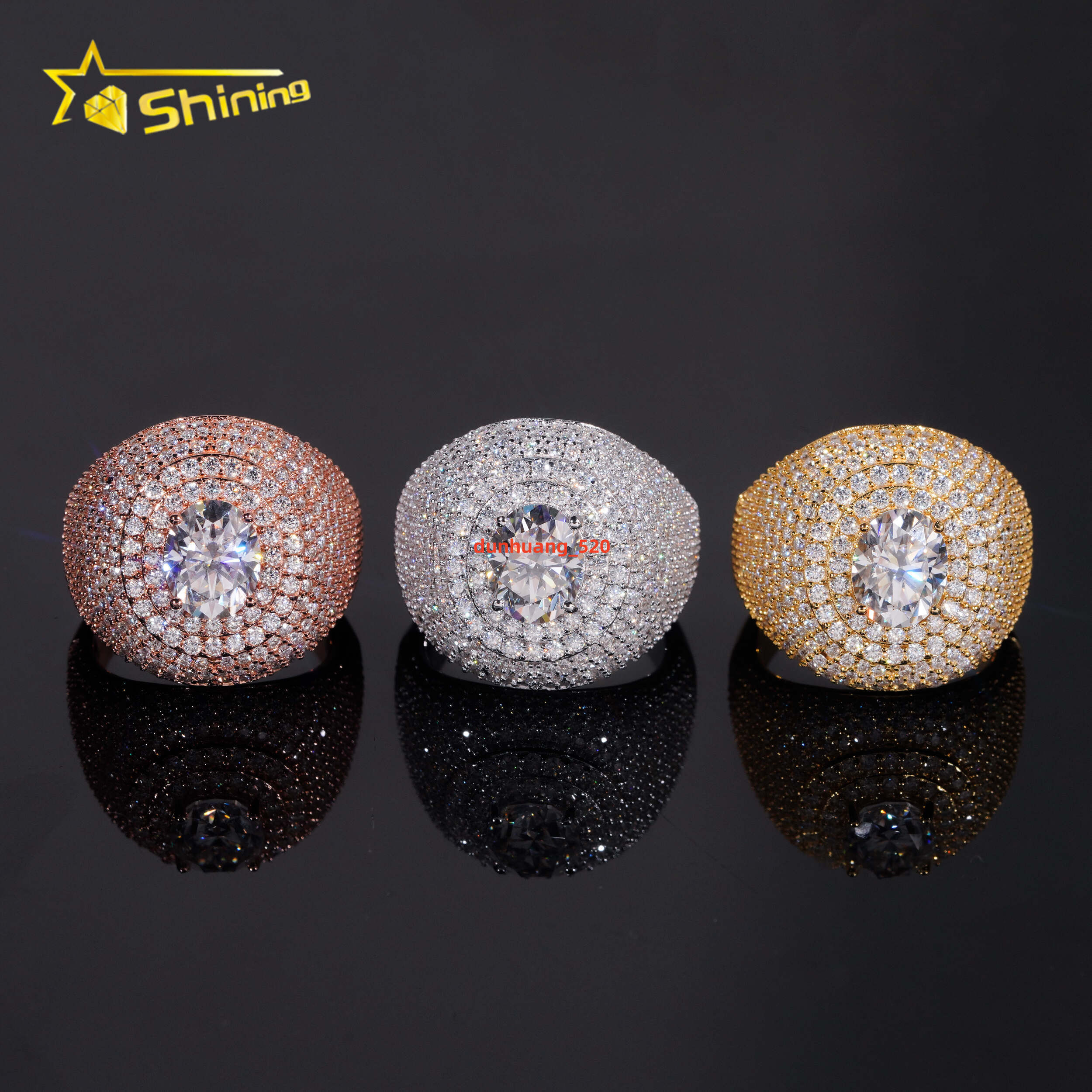 Pass Diamond Tester Hip Hop Jewelry 925 Sterling Silver Fully Iced VVS Diamond Custom Moissanite Iced Out Men Ring