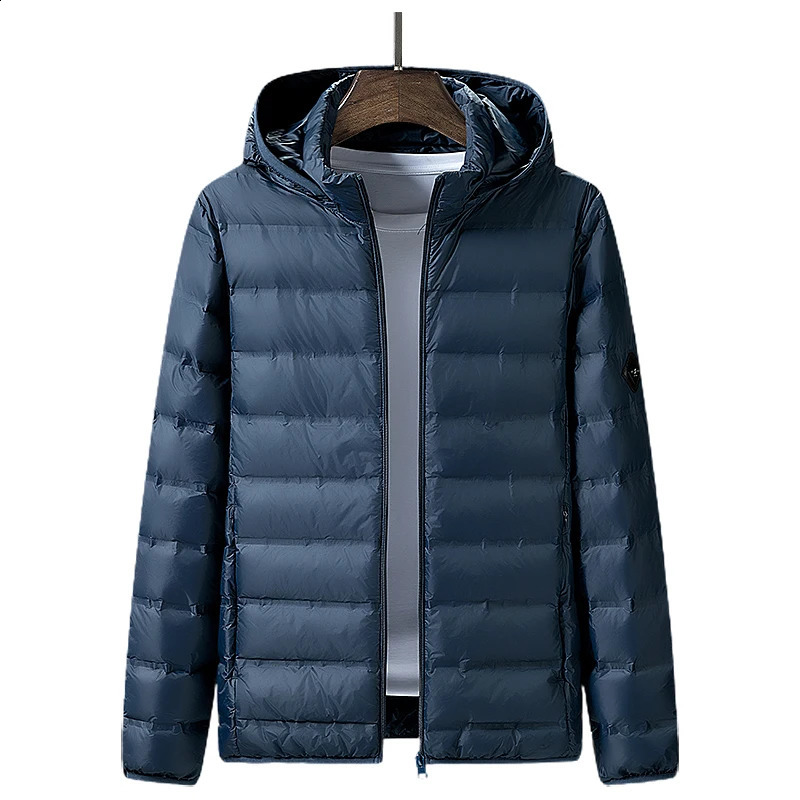 Men White Duck Down Jacket Winter Warm Hooded Windproof Puffer Detachable Hat Lightweight Casual High Quality Coat Male 251027