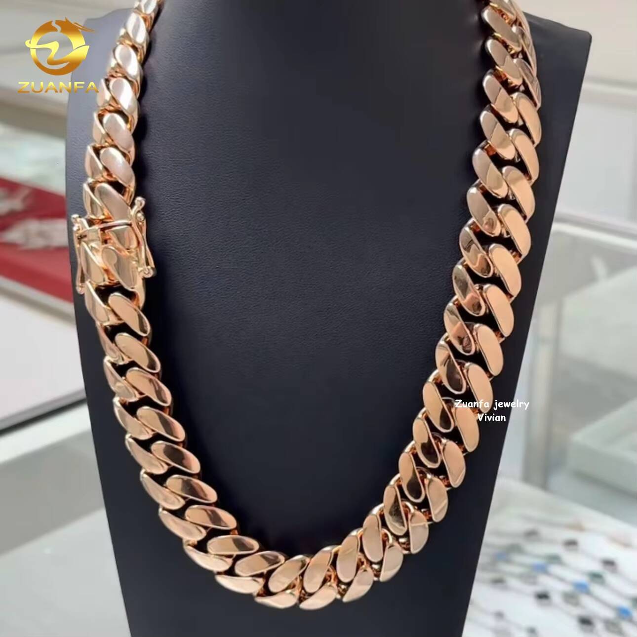 VVS Moissanite Diamond Buss Down Sterling Silver 925 Moissanite Hip Hop Jewelry Cuban Link Moissanite Necklace