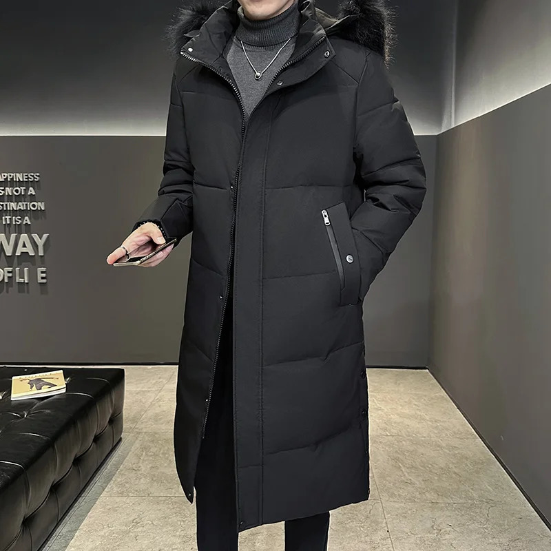 Winter Long Down Jacket Mens Casual Thick Windproof White Duck Down Coldproof Coat Ski Warm Big fur collar Puffer Jacket 251023