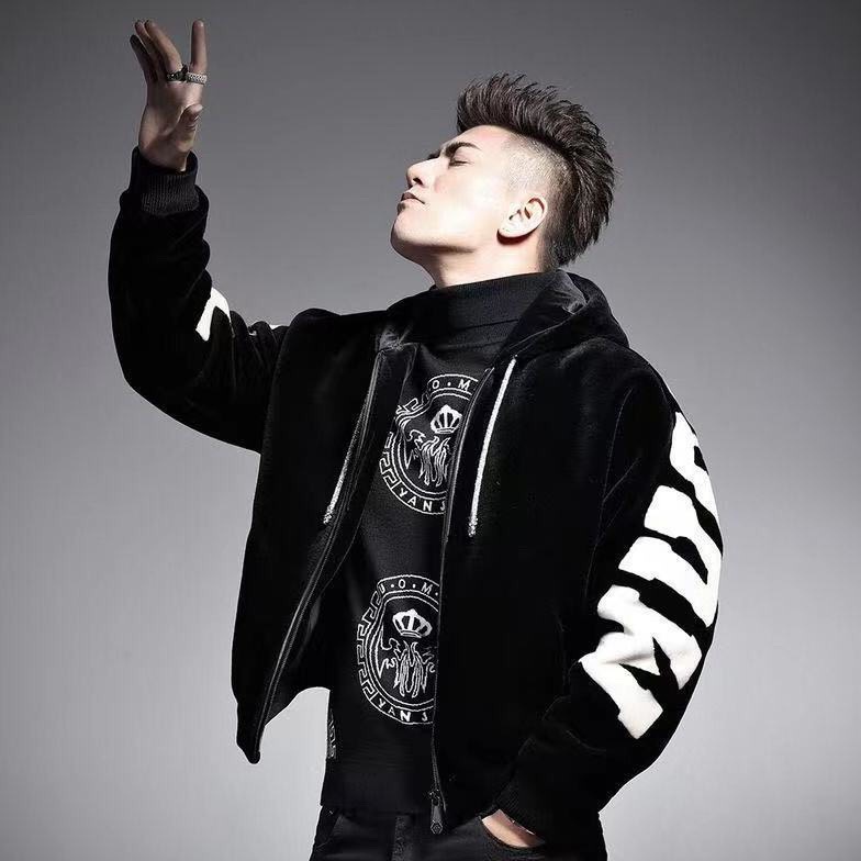 Men's Jackets Winter Fashion Trend Printed And Plush Thick Warmth Black With Fleece Luxurious Design Hooded Jacket For Casual Loose Sports Windpr