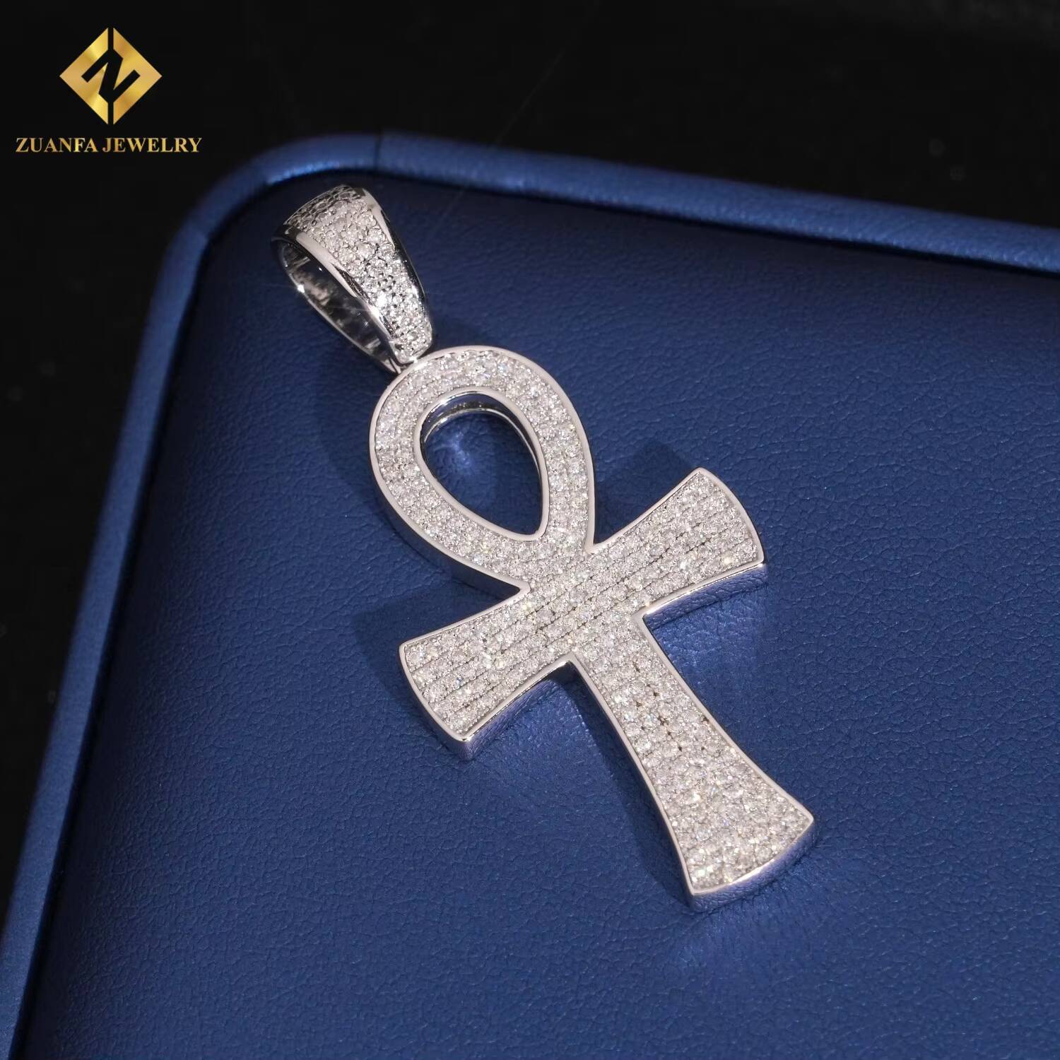 Trendy Jewelry Fine Pendants 925 Sterling Silver Hip Hop Cross Pendant Men Women Moissanite High Quality Gift