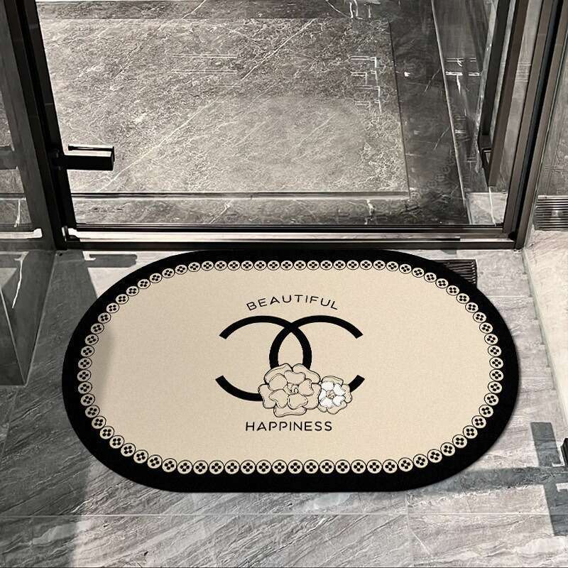 Light Luxury Floral New Diatomaceous Earth Mat Bathroom Water Absorption Quick-Dry Non-Slip Doormat