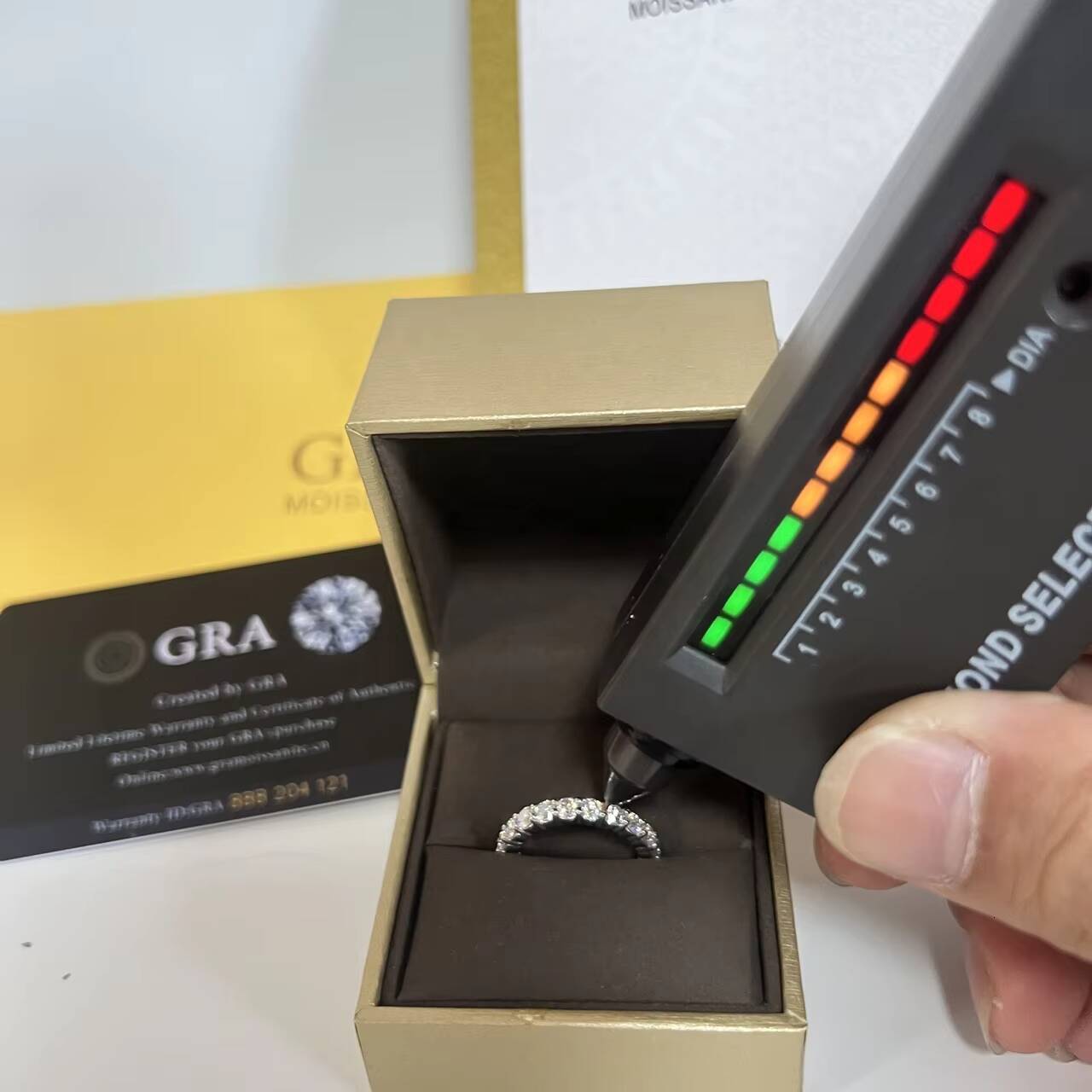 925 Soild Silver 3mm Round Shape Engagement Wedding Moissanite Eternity Band Ring with GRA Certificate Synthetic Stone for Women