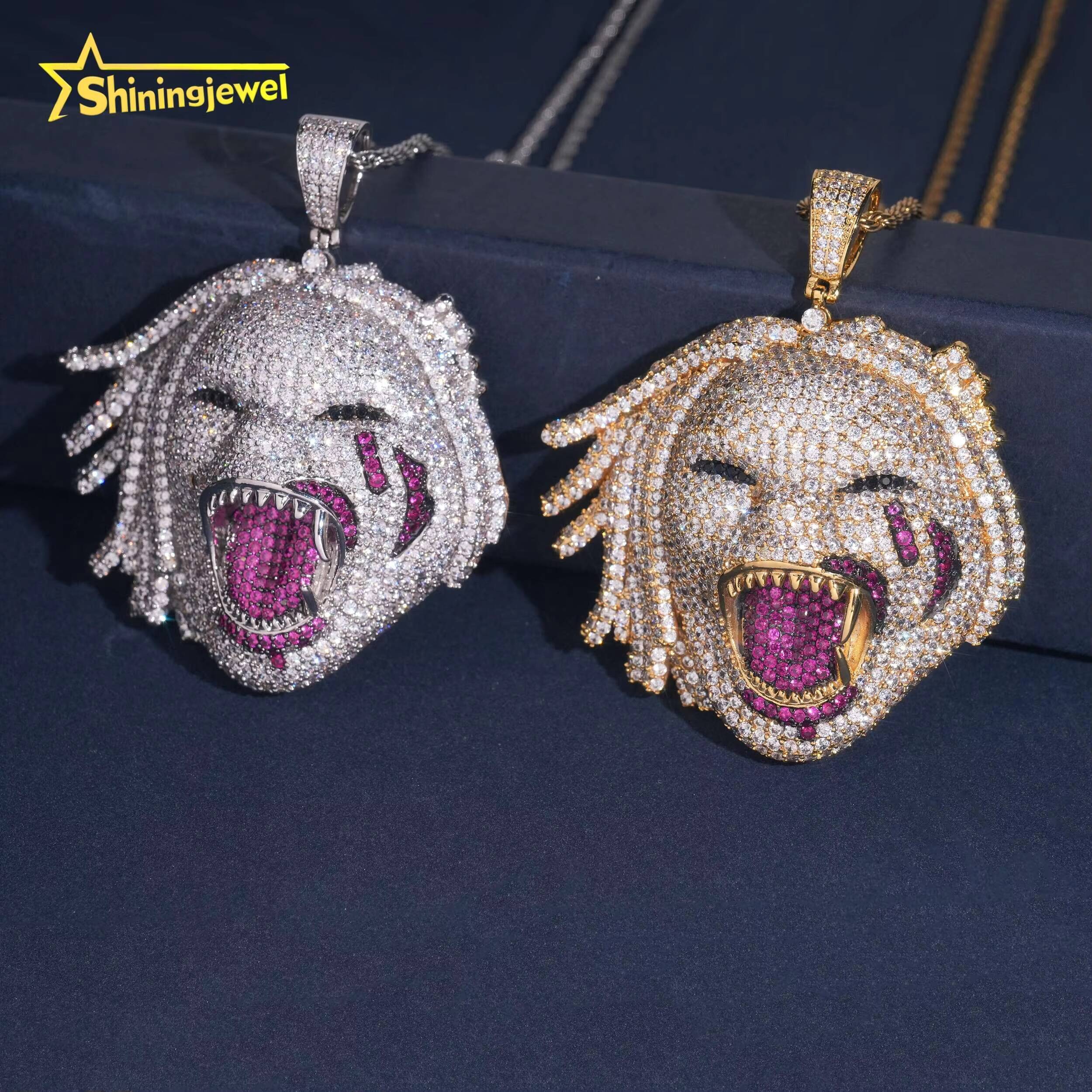 Rapper Jewelry Hip Hop Pendant Iced Out Brass Moissanite Diamond Clown Pendant Men Women Fashion Pendants Charms Daily Wear