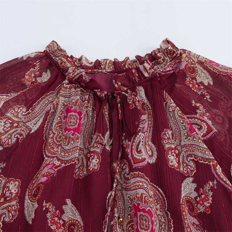 2025 Spring/Summer New European and American Style Women's Fashion Casual Metal Line Print Long Dress L251028