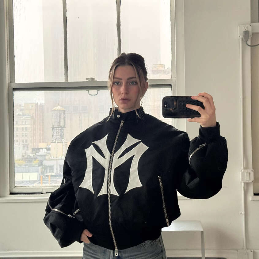 Multi-zipper Design Men's and Women's Loose Letter Embroidery Pattern Fashion Sweatshirt