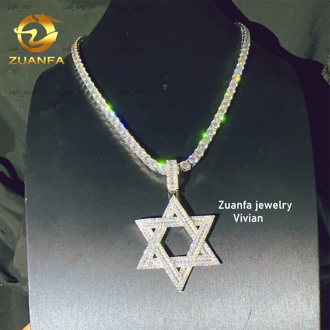 Custom Iced Out Hip Hop VVS Moissanite Fine Jewelry Fashion Moissanite Hip Hop Pendant