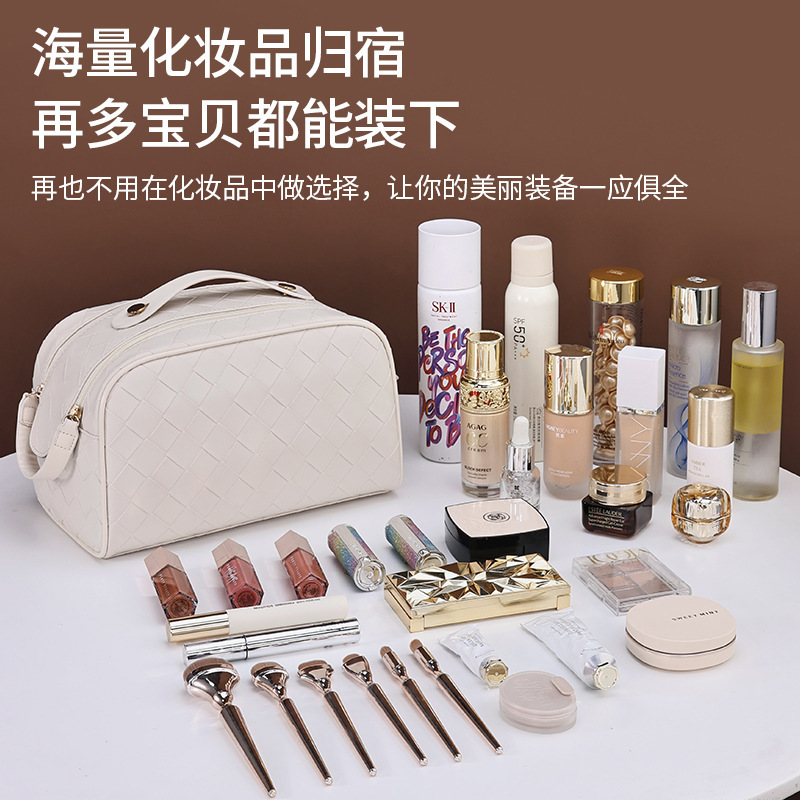 Luxury Brand Designer Bag New Portable Handheld Makeup Bag Large Capacity High-End Double Zipper Cosmetic Organizer Bag