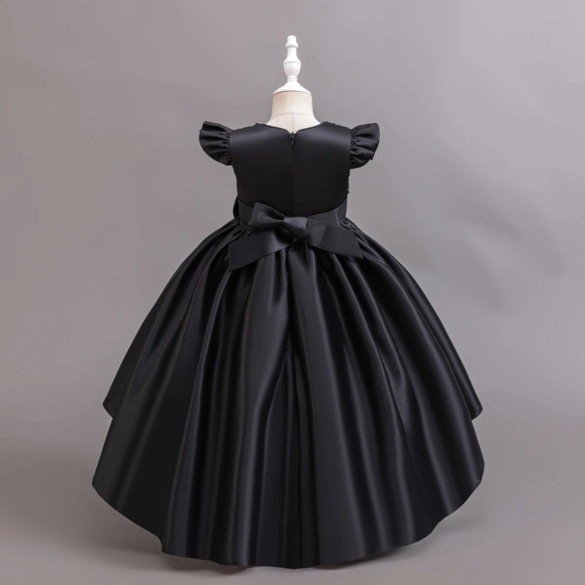 Girl Black Gown Girls Fly Sleeveless Dress Children Wedding Evening Birthday Party Princess Dresses For Children Girls 251023