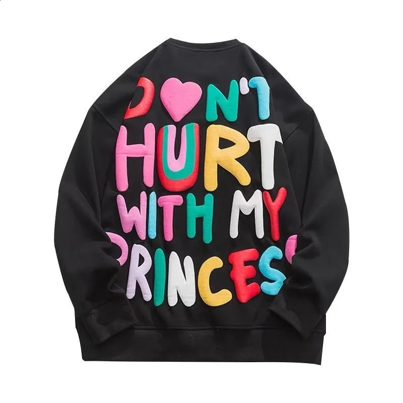 Letter Print Sweatshirts for Men Hip Hop Welcome Deal Y2k Clothes Aesthetic No Pastel Color Warm Black Man Pullover 251027