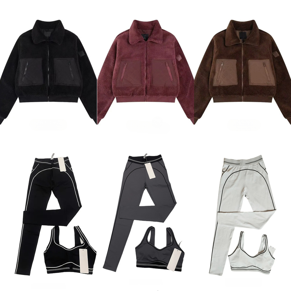 Women New Clothes Sets Stand Collar Zipper Top Underlay vest Yoga pants Style Thickened for Warmth Fall Winter Sports Casual Wear aloliness women clothes set4-2