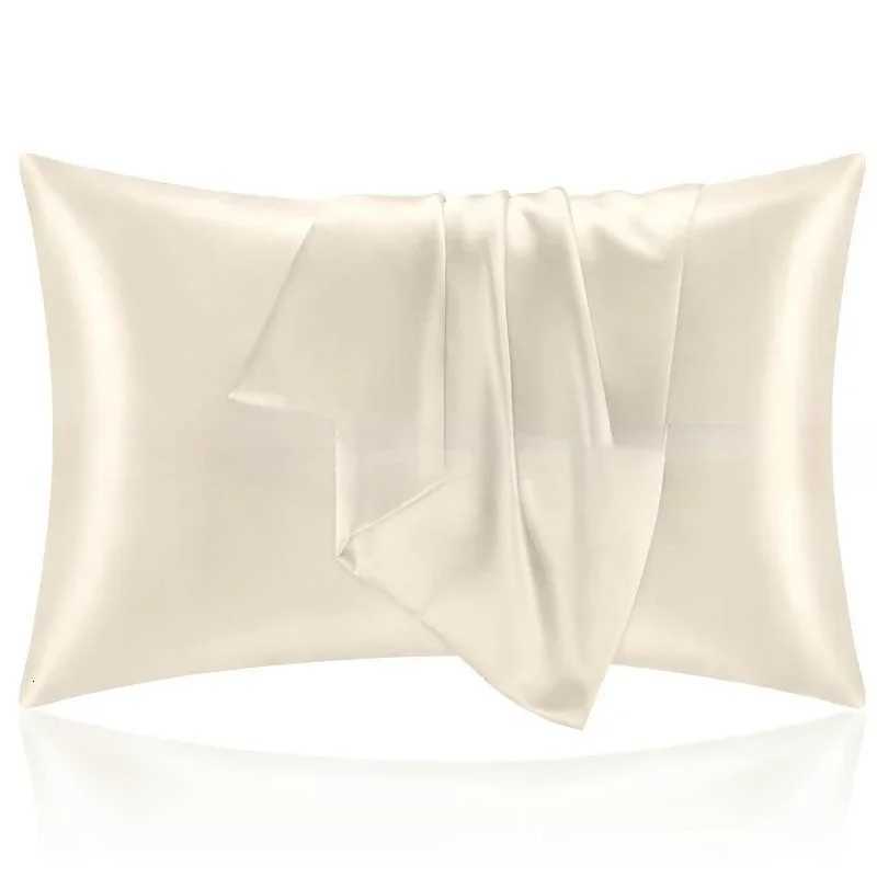 Pillow Case Solid Silk cases Decorative Luxury Cushion Cover Envelope Style Hair Skin Protect Standard Queen Size Case C251028
