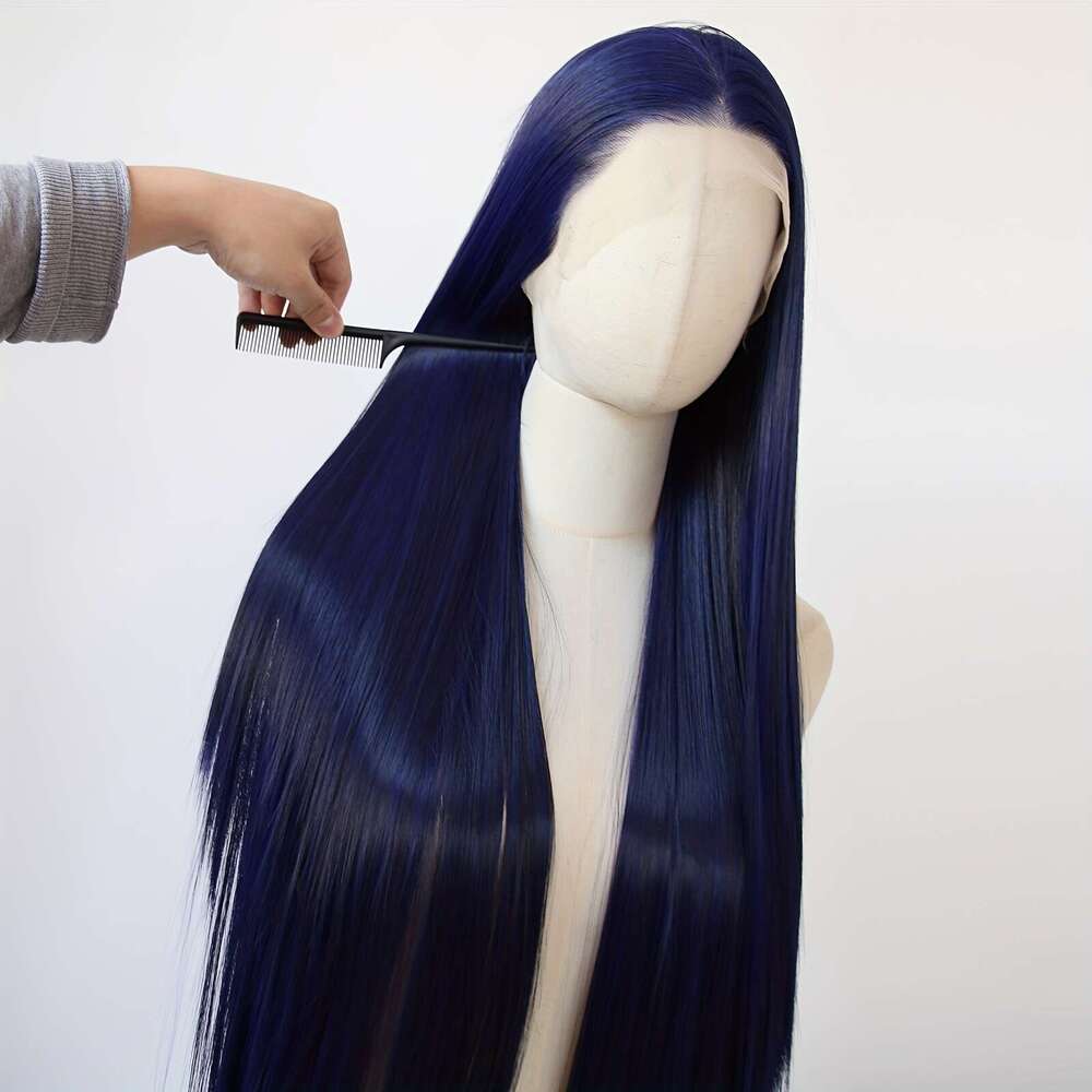 ZIGZAG HAIR 40" Extra Long Straight Front Wig Heat Resistant Up To 356°F, 13X4 Lace Front, Ultra-Sleek Glossy Finish, Voluminous 200% Density Dar