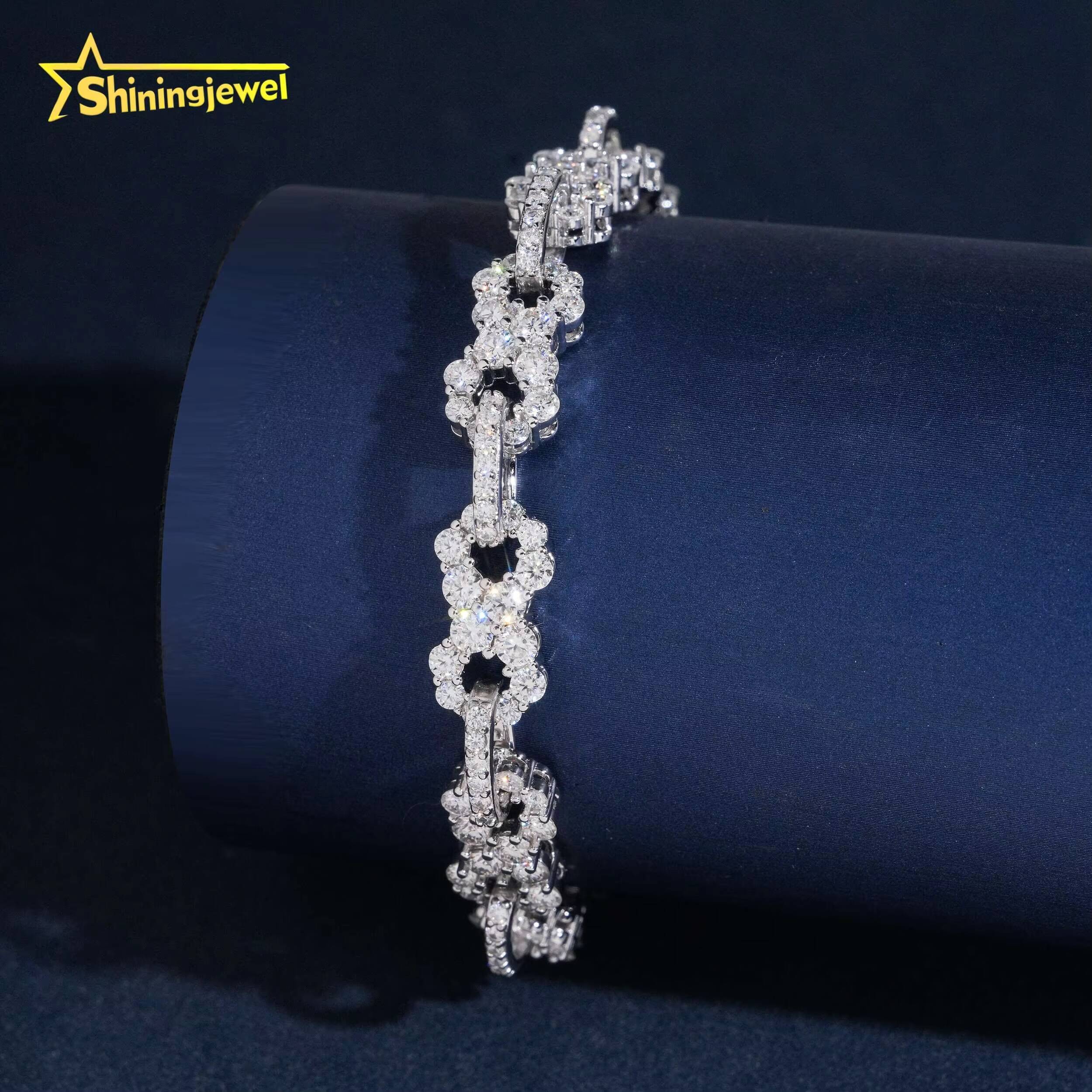 85mm Iced Out Infinity Bracelet VVS Moissanite 925 Silver Fine Hip Hop Moissanite Jewelry Tennis Chain Diamond Bracelet