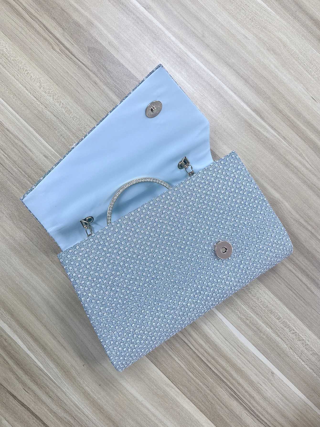 Light Green Graceful Beaded Rhinestone Evening Bag Single Shoulder Handheld Handbag with Chain for Wedding Party Dress H251027