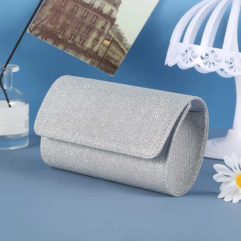 Female Shiny Evening Clutch Bag Square Shape Wedding Party Handbag with Bling Chain Underarm Phone Package H251027