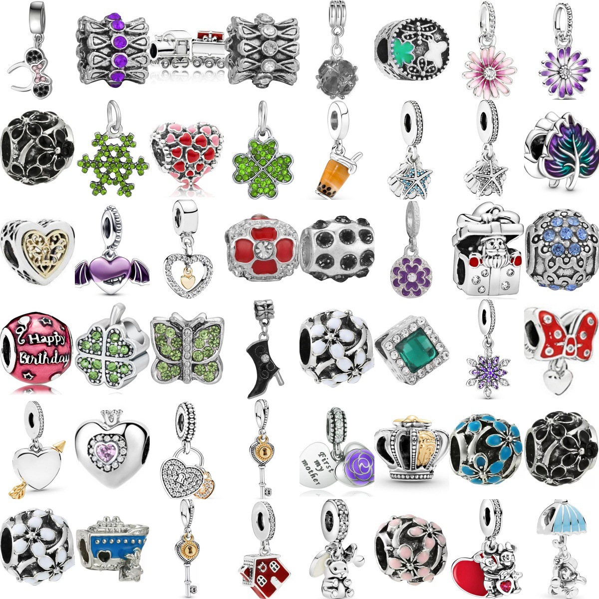 Charm bracelet charm 925 sterling silver milk tea charm ladies DIY bracelet accessories beads