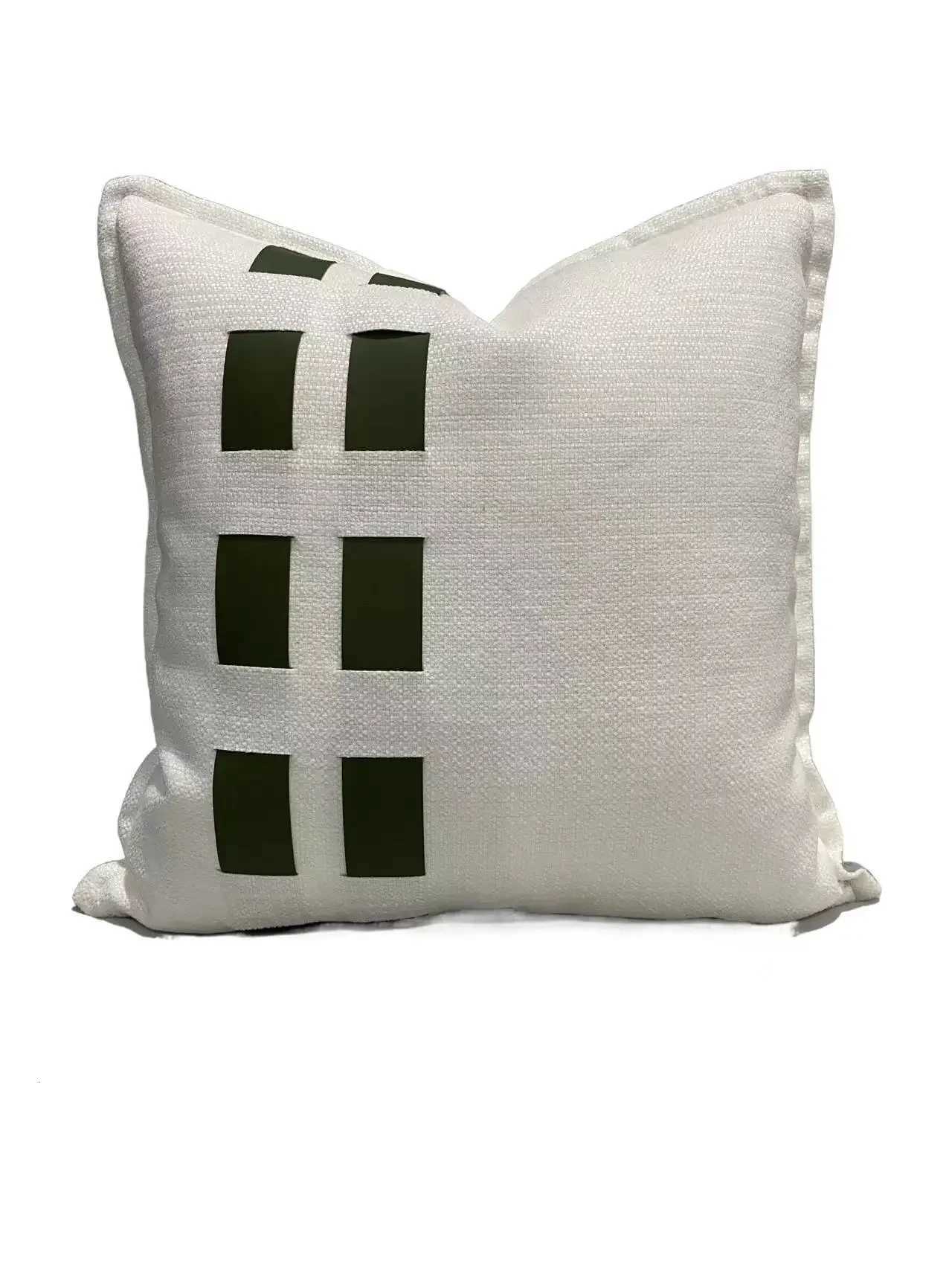 Pillow Case Nordic Light Luxury Green Cushion Cover Patchwork Embroidered case Modern Living Room Covers Decorative Design C251028