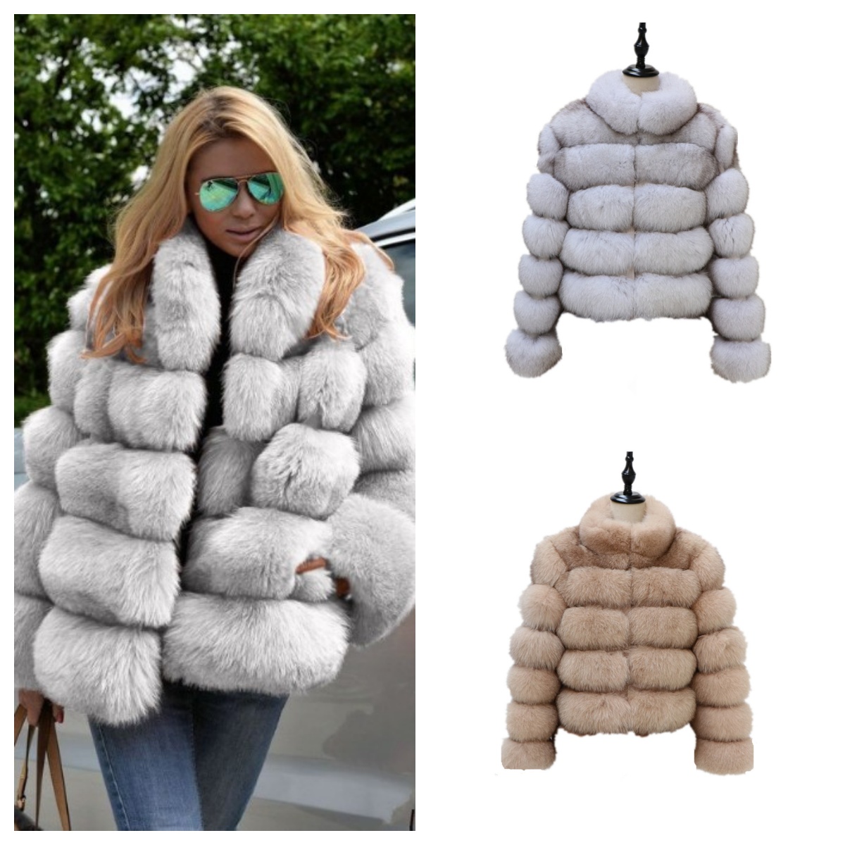 Women's Fur Coat Faux Fox Hair Elegant Full Sleeve Splicing Sexy Spice Girl Jacket Multi-Color Optional Thick Warm Patchwork Stitch Coat Autumn A