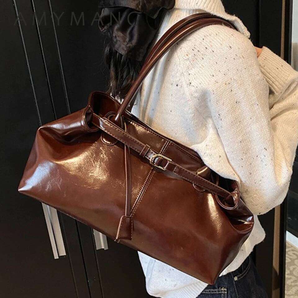 Designer Bags Winter Oil PU Leather Hobo Handbag Shoulder Retro Top-Handle Bag Large Bags For Women Gilrls Tote Work Shopping Travel Hot Selling