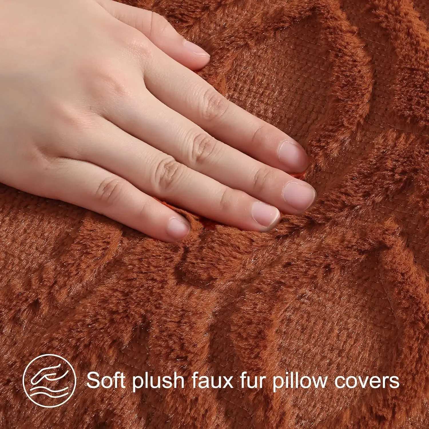 Pillow Case Neutral Red Christmas Throw Covers Decorative Soft Plush Faux Wool Couch Covers for Sofa Bed Living Room C251028