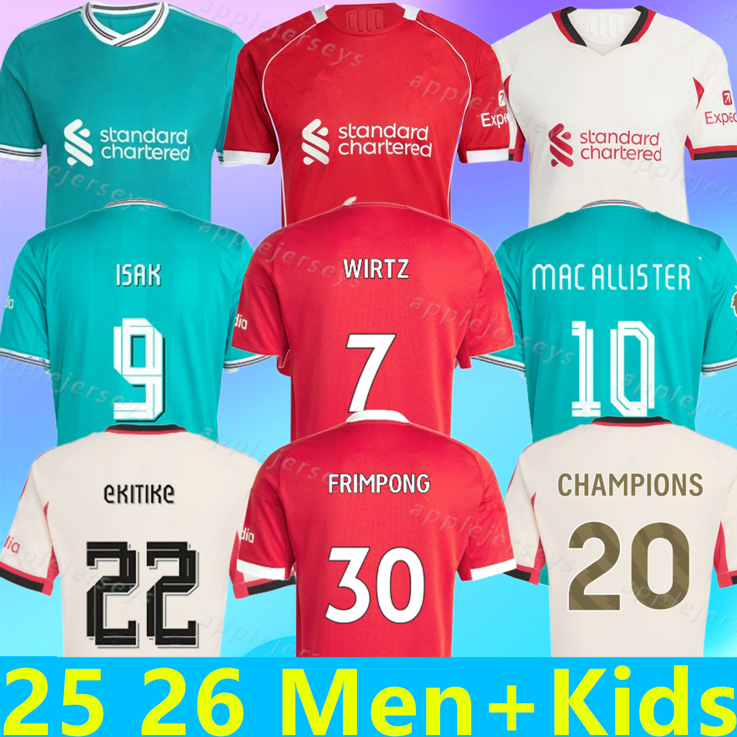 25 26 MAC ALLISTER ISAK WIRTZ soccer jersey NGUMOHA EKITIKE VIRGIL 2025 2026 football shirt FRIMPONG SZOBOSZLAI GRAVENBERCH DARWIN men kids kit uniforms M.SALAH